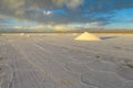 Salt pyramid on salar gexagonal surface