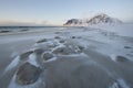 Salt residue on beach on Flakstadoya island Loftofen Norway