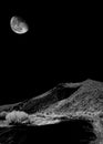 Salt River Arizona Sonora Desert Moon in infrared monochrome