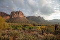 Salt River Canyon cloudscape desertscape during golden hour near Mesa Arizona USA Royalty Free Stock Photo