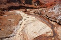 Salt river of Rainbow mountains in Hormuz or Hormoz Island