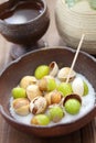 Salt roasted ginkgo nuts and sake, japanese food