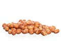 Salt roasted peanuts isolated on white Royalty Free Stock Photo