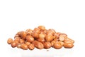 Salt roasted peanuts isolated on white Royalty Free Stock Photo