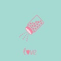 Salt shaker with hearts inside. Happy Valentines Royalty Free Stock Photo