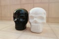 Black and white skull: opposites