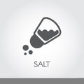 Salt shaker seasoning icon in flat design. Pictogram for food cooking theme. Simple emblem of spice. Vector illustration