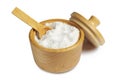 Salt with spoon in bowl Royalty Free Stock Photo