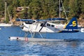 A seaplane at Ganges Harbour marina, Salt Spring Island.