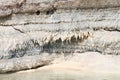 Salt stalactites, dead sea, jordan Royalty Free Stock Photo