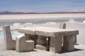 Salt Table in the Salar Uyuni Royalty Free Stock Photo