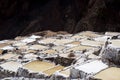 The salt terraces of Maras Cusco the snowcapped Salkantay Andes mountain peak in the background, Sacred Valley of the Inca, Royalty Free Stock Photo