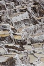 The salt terraces of Maras Cusco the snowcapped Salkantay Andes mountain peak in the background, Sacred Valley of the Inca, Royalty Free Stock Photo