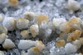 Salt in various forms with the macro lens extremely enlarged, it almost micro photographs are