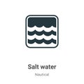 Salt water vector icon on white background. Flat vector salt water icon symbol sign from modern nautical collection for mobile