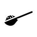 salt wooden spoon glyph icon vector illustration