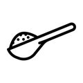 salt wooden spoon line icon vector illustration