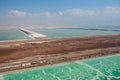 Salt works on Dead sea Royalty Free Stock Photo