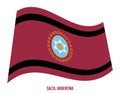 Salta Flag Waving Vector Illustration on White Background. Flag of Argentina Provinces Royalty Free Stock Photo