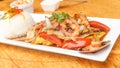 Saltado de Mariscos - Peruvian Food Royalty Free Stock Photo