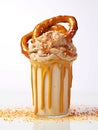 Salted caramel pretzel milkshake