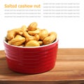 salted cashew nut isolated on white background Royalty Free Stock Photo