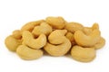 Salted cashew nut on white Royalty Free Stock Photo