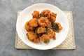 Salted egg fried shrimp or udang telur asin Royalty Free Stock Photo