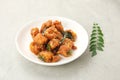 Salted egg fried shrimp or udang telur asin Royalty Free Stock Photo