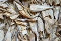 Salted fish caught by local fishermen that are dried in the sun so that they are durable and can last a long time, not rotting. Royalty Free Stock Photo