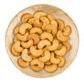 Salted Flavour Roasted Cashew Nut Snacks on White Background Royalty Free Stock Photo