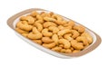 Salted Flavour Roasted Cashew Nut Snacks on White Background Royalty Free Stock Photo