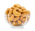 Salted Flavour Roasted Cashew Nut Snacks on White Background Royalty Free Stock Photo