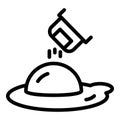 Salted fried egg icon, outline style