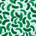 Salted green cucumber. Seamless pattern