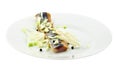 Salted herring on the plate Royalty Free Stock Photo