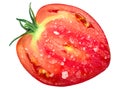 Salted oxheart tomato slice, top view