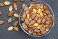 Salted peanuts in a glass bowl Royalty Free Stock Photo