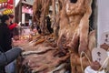 Salted pork and duck meat sold in the market