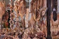 Salted pork and duck meat sold in the market