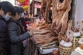 Salted pork and duck meat sold in the market