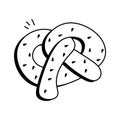 Salted pretzel icon showcasing its classic twisted shape Royalty Free Stock Photo