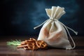 salted pretzels in a burlap bag Royalty Free Stock Photo