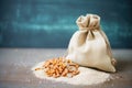 salted pretzels in a burlap bag Royalty Free Stock Photo