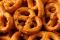 Salted pretzels snack for party close up background Royalty Free Stock Photo