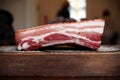 Salted raw pork belly Royalty Free Stock Photo