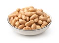 Salted roasted peanuts in ceramic plate Royalty Free Stock Photo