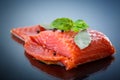 Salted salmon fillets Royalty Free Stock Photo