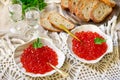 Salted salmon roe red caviar Royalty Free Stock Photo