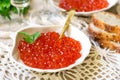 Salted salmon roe red caviar Royalty Free Stock Photo